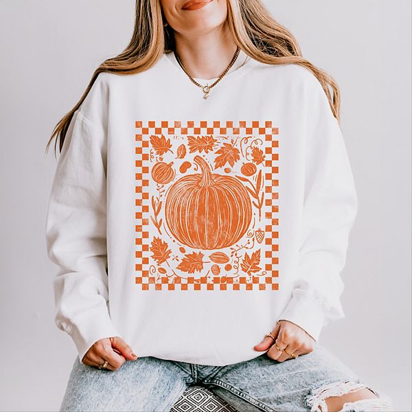 

Свитшот женский легкий, окрашенный в стиле garment dyed, в клетку Pumpkin с эффектом поношенности Simply Sage Market, White, Белый, Свитшот женский легкий, окрашенный в стиле garment dyed, в клетку Pumpkin с эффектом поношенности Simply Sage Market, White