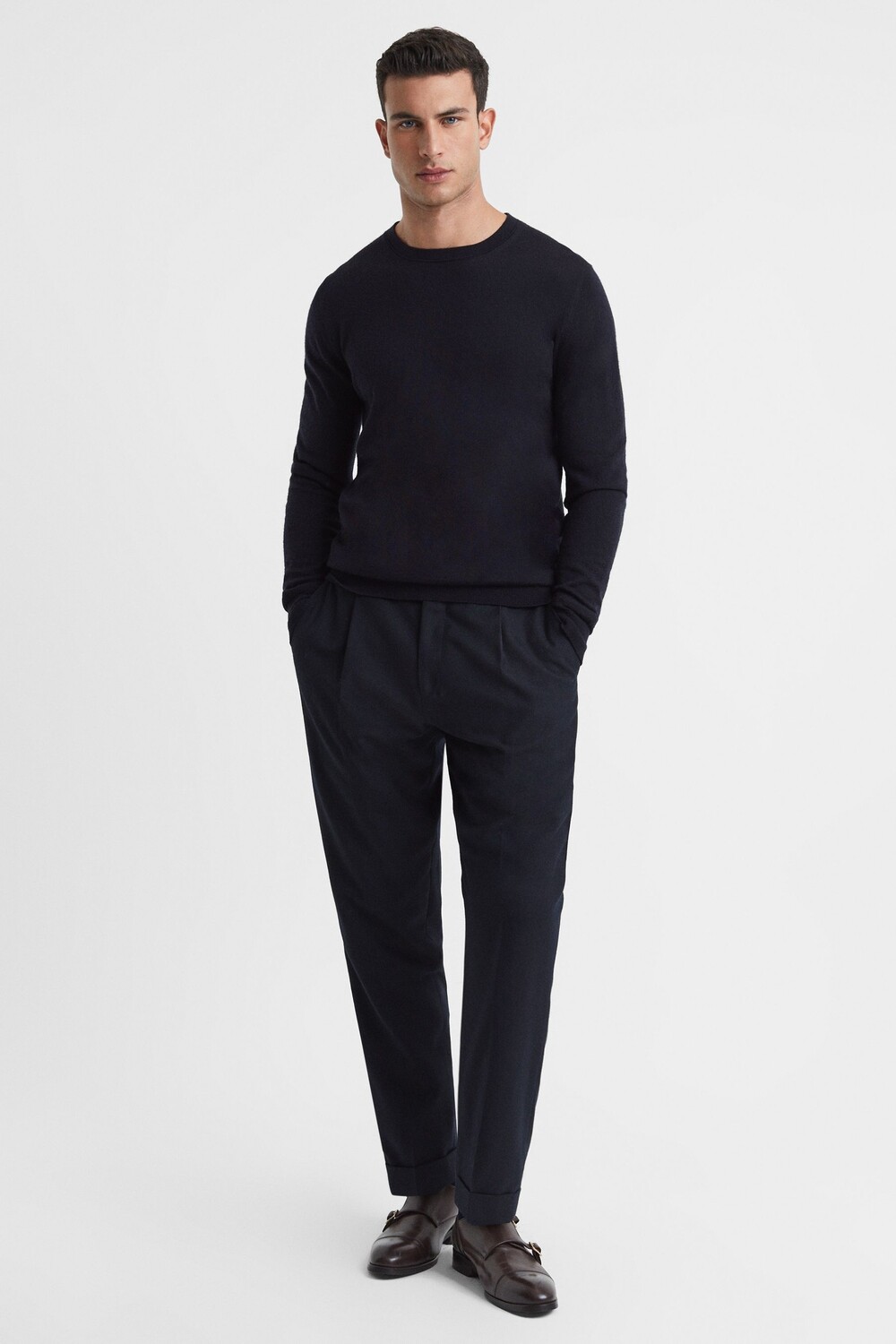 

Свитер Wessex из шерсти мериноса Reiss, синий