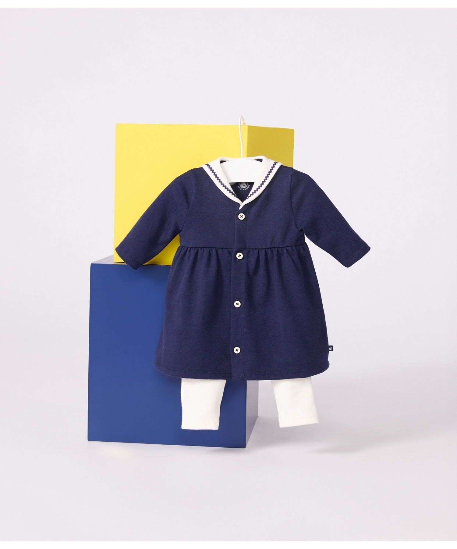 Платье + леггинсы PETIT BATEAU, Blue/Off White