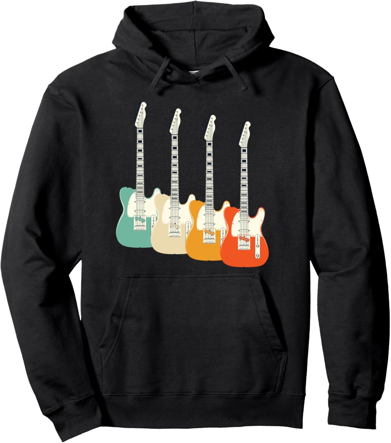 

Винтажная толстовка в стиле ретро для гитариста, черный Shirtbooth: Guitarist