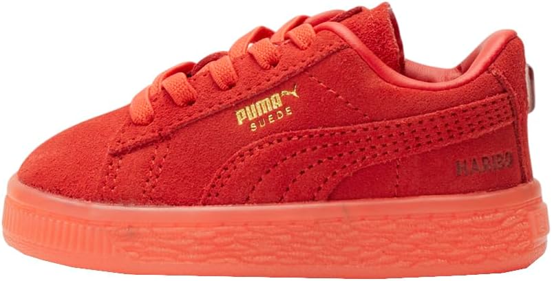Кроссовки для малышей PUMA для мальчиков из замши с шнуровкой, повседневные - красные — фото 3