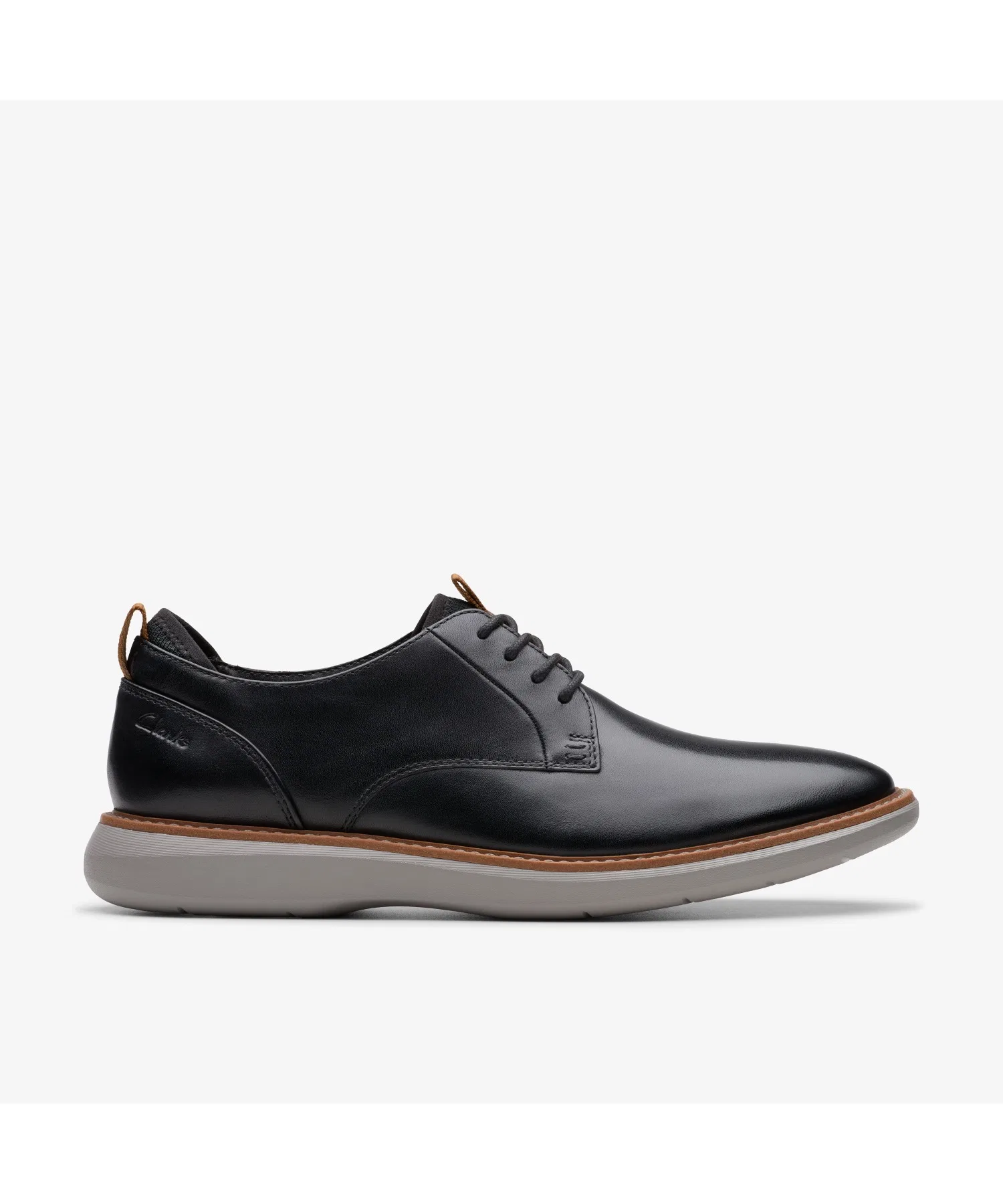 Мужские туфли Clarks Brantin Plain из натуральной кожи чёрные