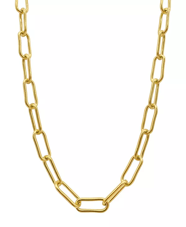 

Ожерелье из толстой широкой цепочки-скрепки, покрытой 14-каратным золотом, длиной 18 дюймов Adornia, gold