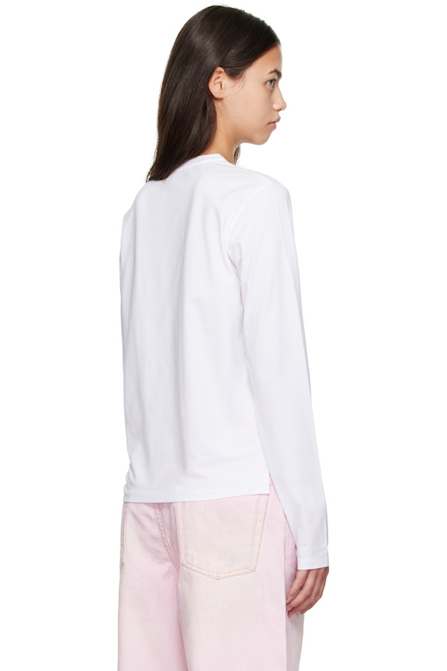 Acne Studios Белая футболка с длинными рукавами, стандартного кроя — фото 3