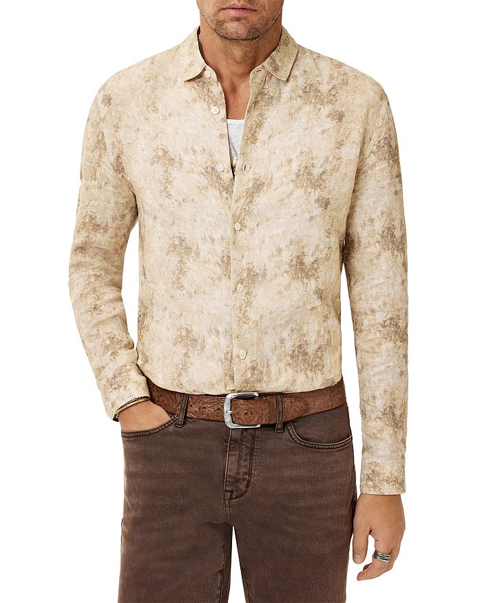 

Льняная рубашка Luca Regular Fit John Varvatos, коричневый/бежевый