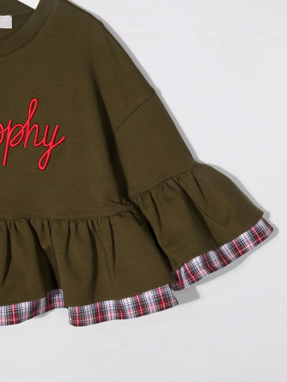 Расклешенный топ с логотипом Philosophy Di Lorenzo Serafini Kids, зеленый — фото 3