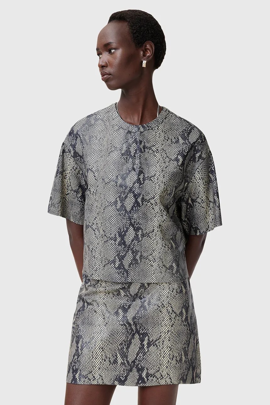 

Кожаная блузка AllSaints RENAI, мультиколор
