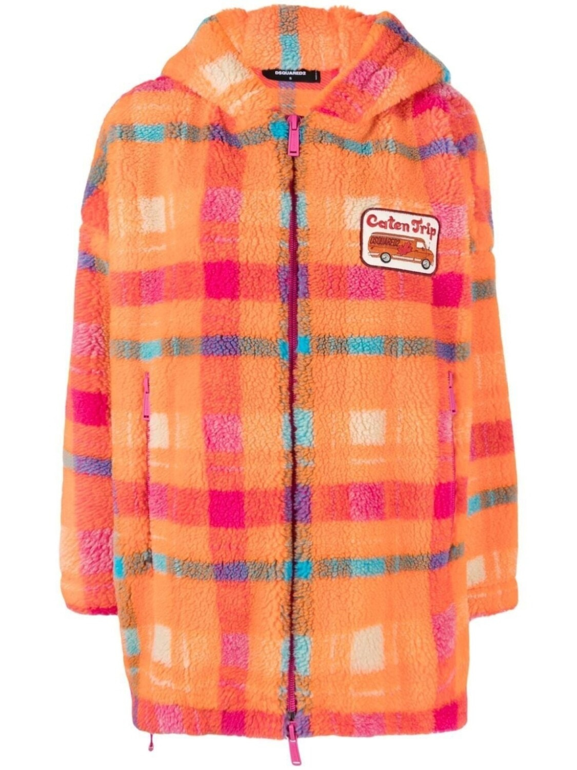 

DSQUARED2 клетчатая куртка Camping Crew с капюшоном, оранжевый