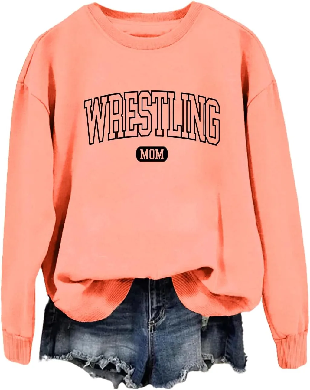 Толстовка Wrestling Mom оранжевая