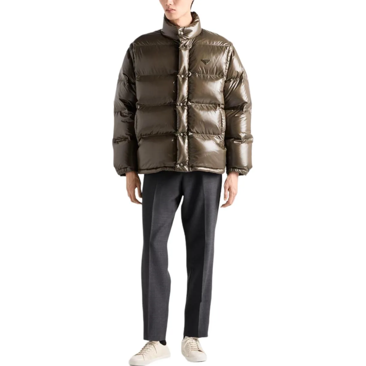 Пуховик из Re-Nylon PRADA, Green Camouflage — фото 2