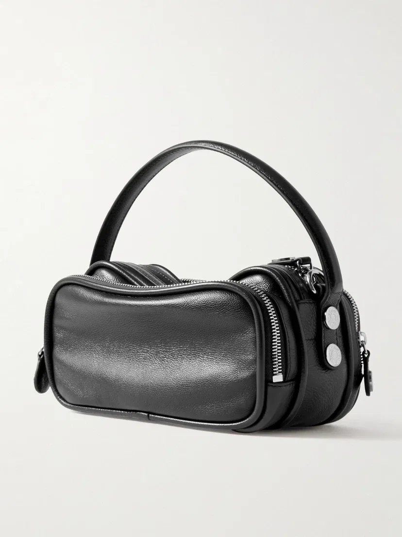 Кожаная сумка через плечо с украшением Camero Kit Acne Studios, черный — фото 3