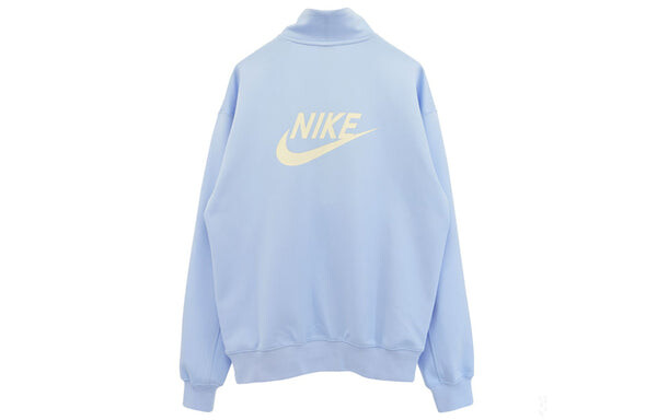 Толстовка Men's Nike Back Alphabet Logo Printing Half Zipper Stand Collar Asia Edition Blue, синий — фото 2