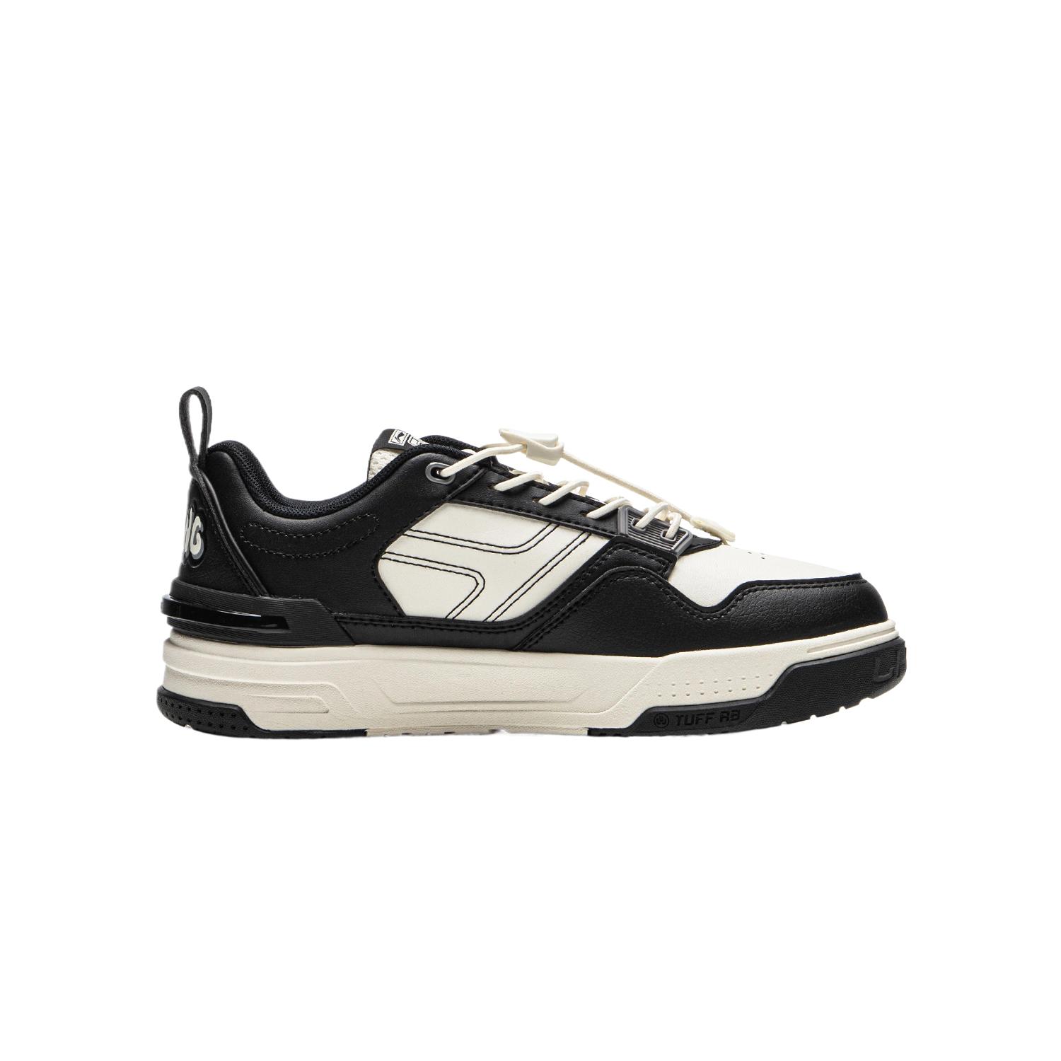 SKATE 80S Sports Lifestyle Rebound Support Низкие детские кроссовки для повседневной жизни LINING YOUNG, черный/слоновая кость — фото 2