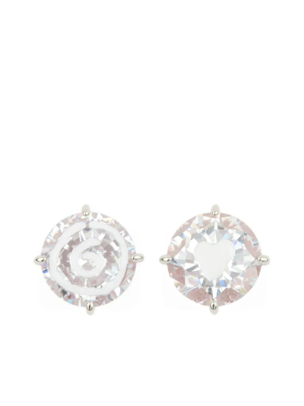

Серьги-гвоздики с узором MM6 Maison Margiela, серебяный