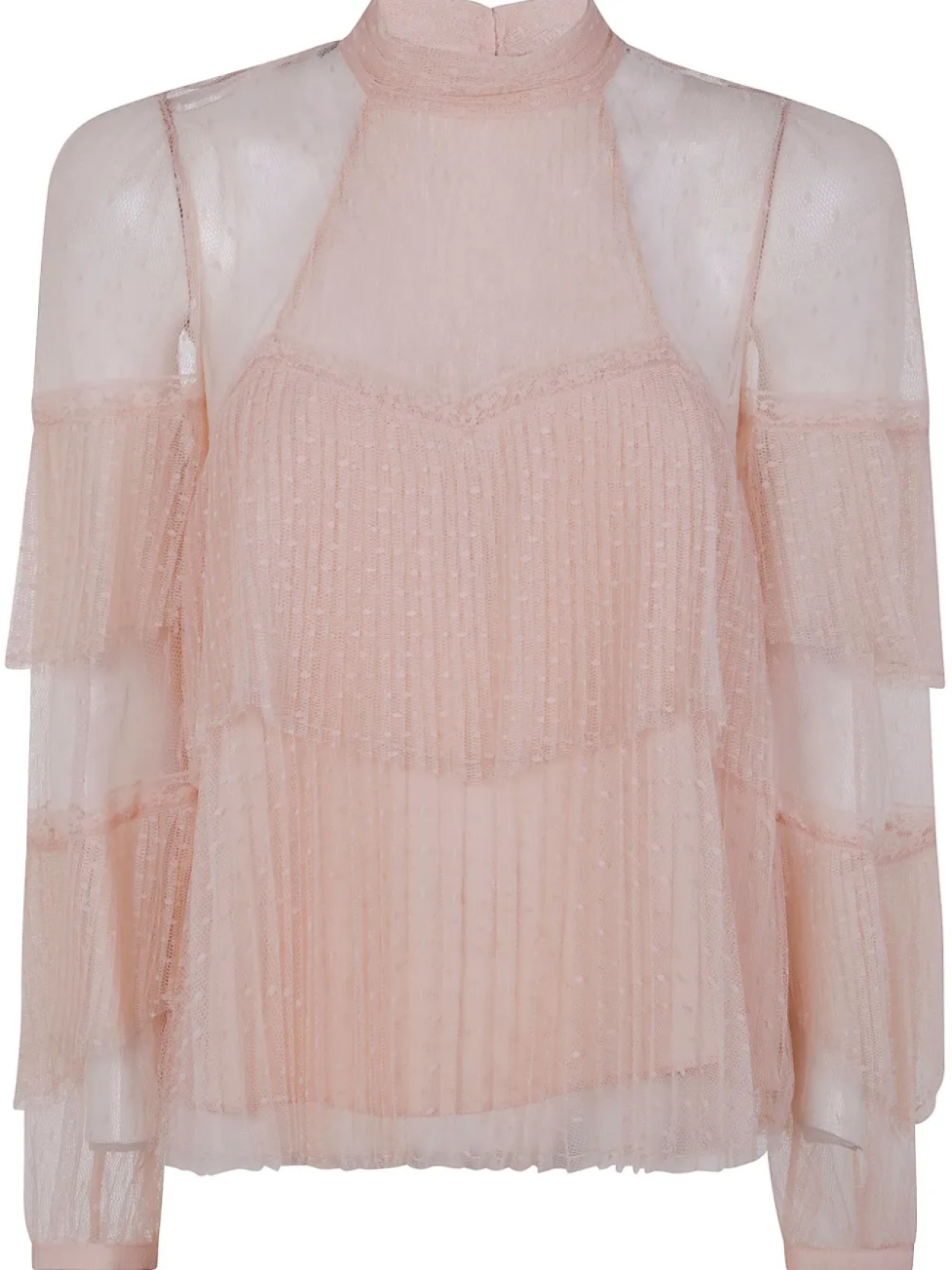 

Блузка из тюля с оборками TWINSET, розовый