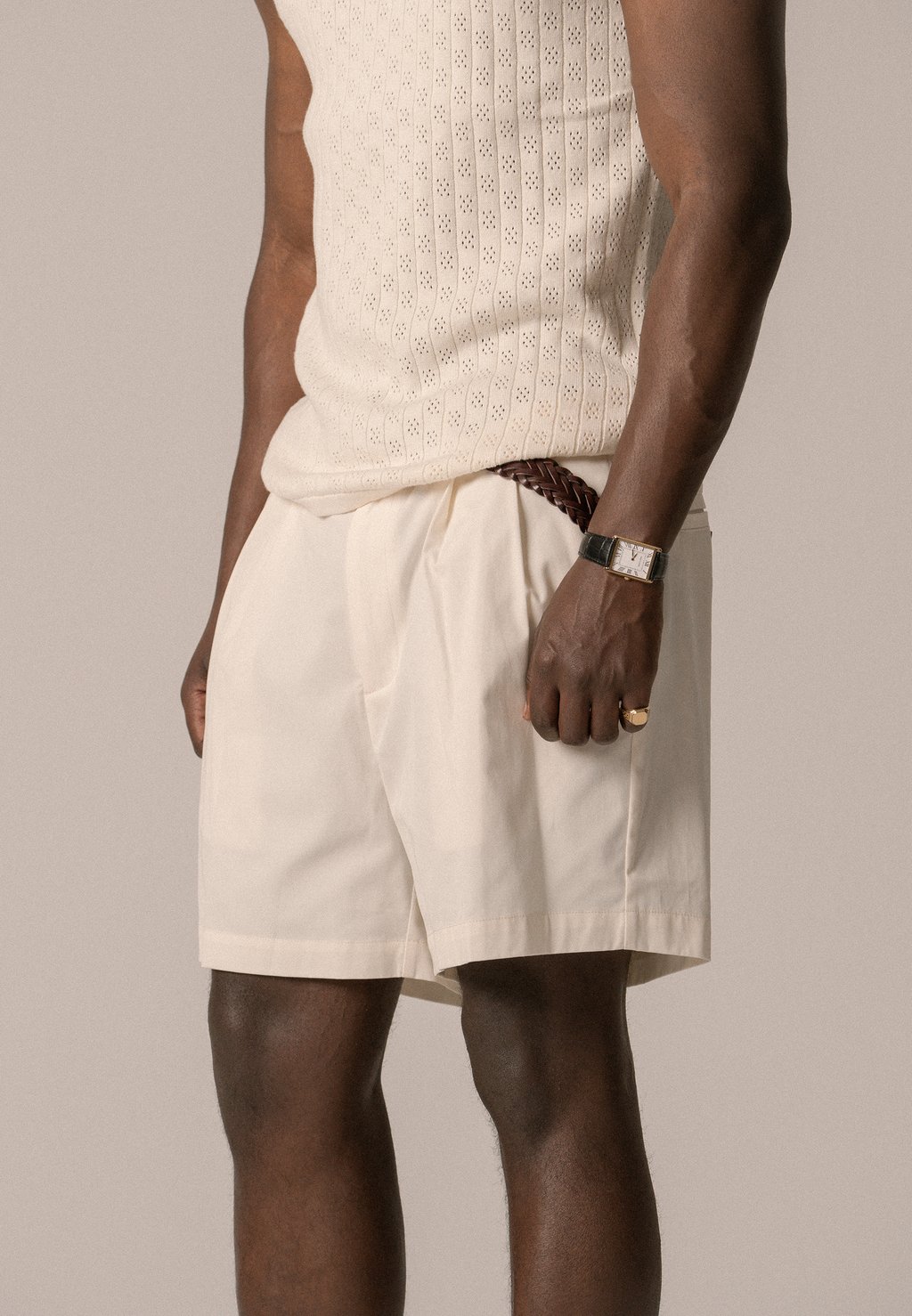 

Шорты DOUBLE PLEATED UNISEX BLKVIS, кремовый