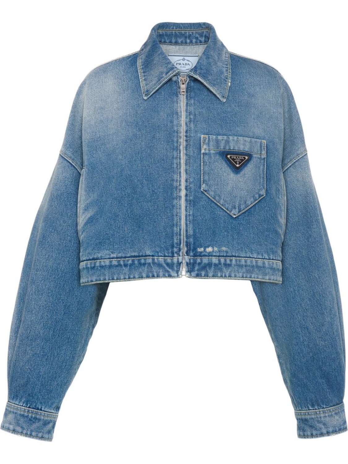 

Prada укороченная джинсовая куртка, синий