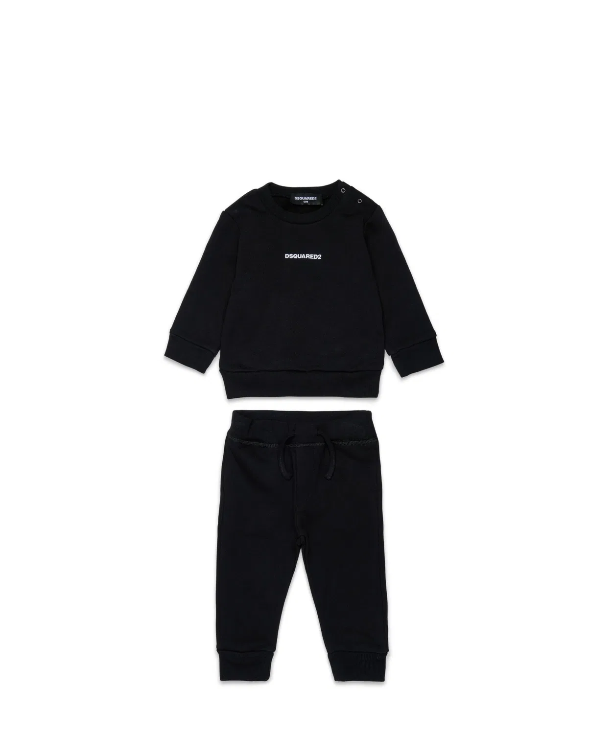 Детский костюм-свитшот DSQUARED KID из хлопка, черный