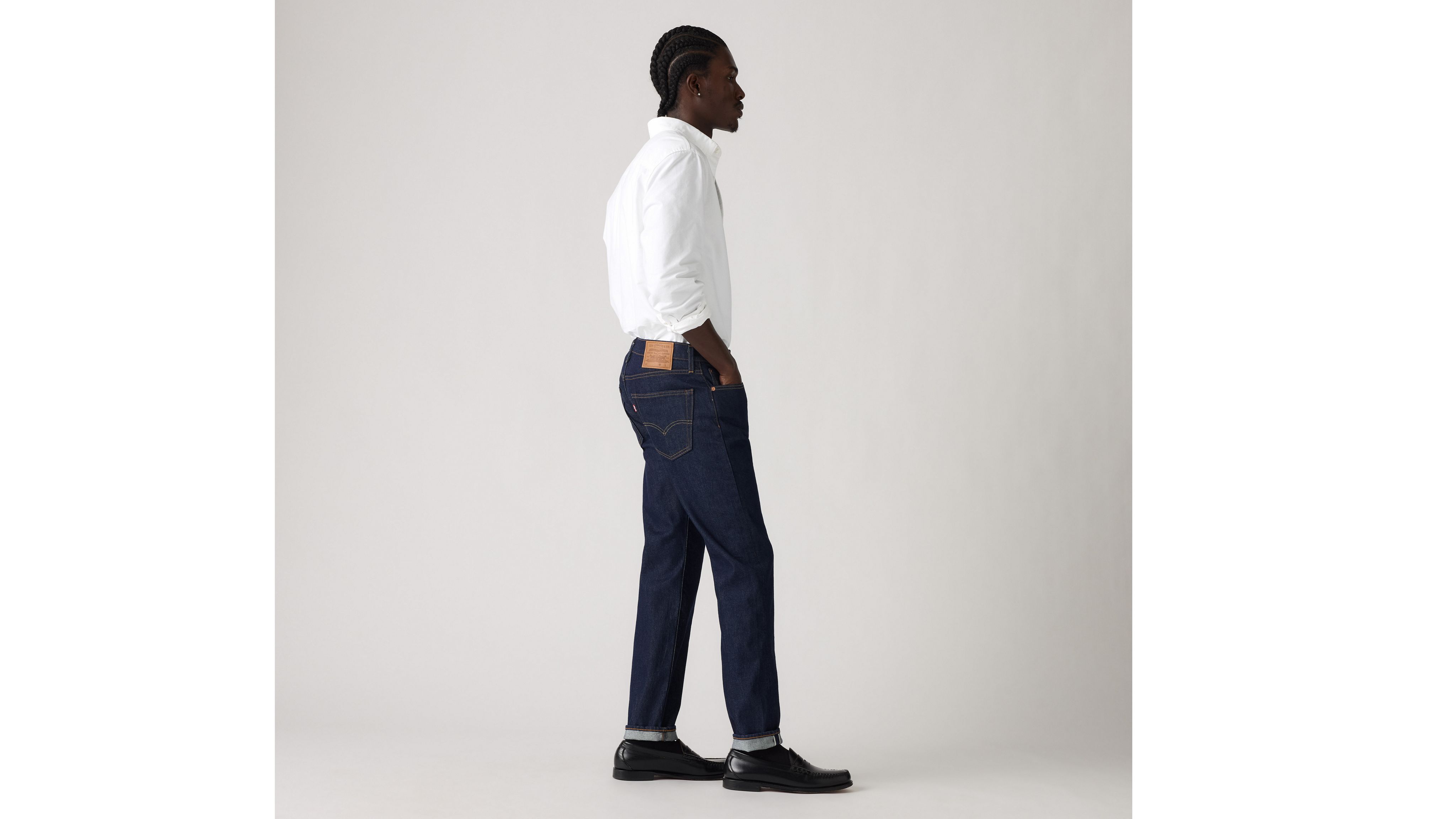 Мужские джинсы 502 Taper Fit Selvedge Levi's, Don't Be So Rigid - Dark Wash — фото 4