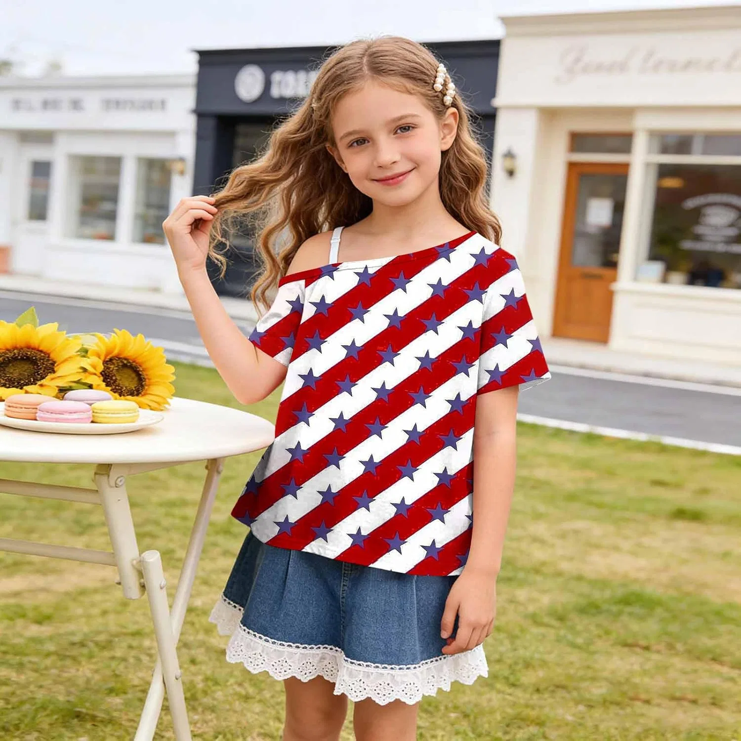 Футболка patriotic graphic tee, Zzalalana, Multicolor33 — фото 3