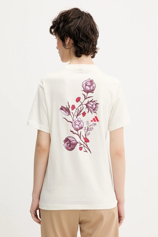 

Футболка хлопковая Floral Adidas, бежевый