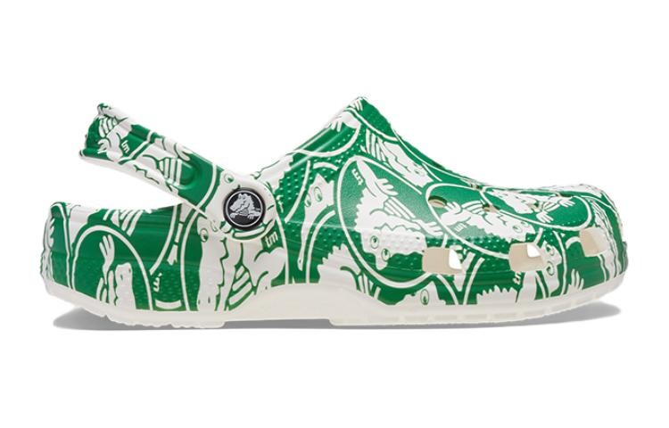 Детские сандалии детские белые/зеленые Crocs, зеленый — фото 2