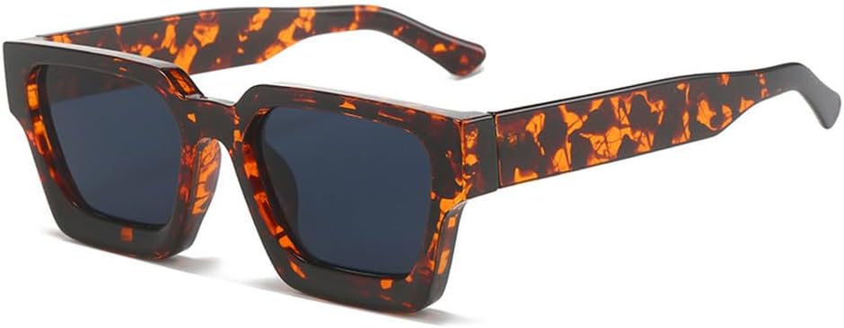 

Модные квадратные солнцезащитные очки конфетных цветов для женщин, винтажные градиентные очки с защитой от УФ-излучения UV400, мужские солнцезащитные очки в стиле панк WNCKSQ, Leopard Grey