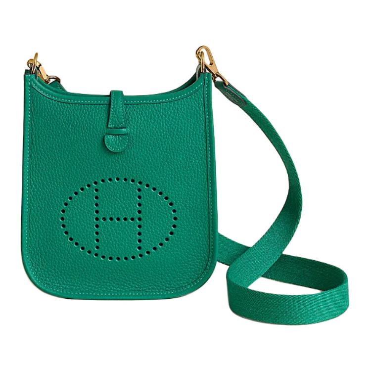 

HERMES Сумка через плечо Evelyne из телячьей кожи, женская, цвет dazzling green