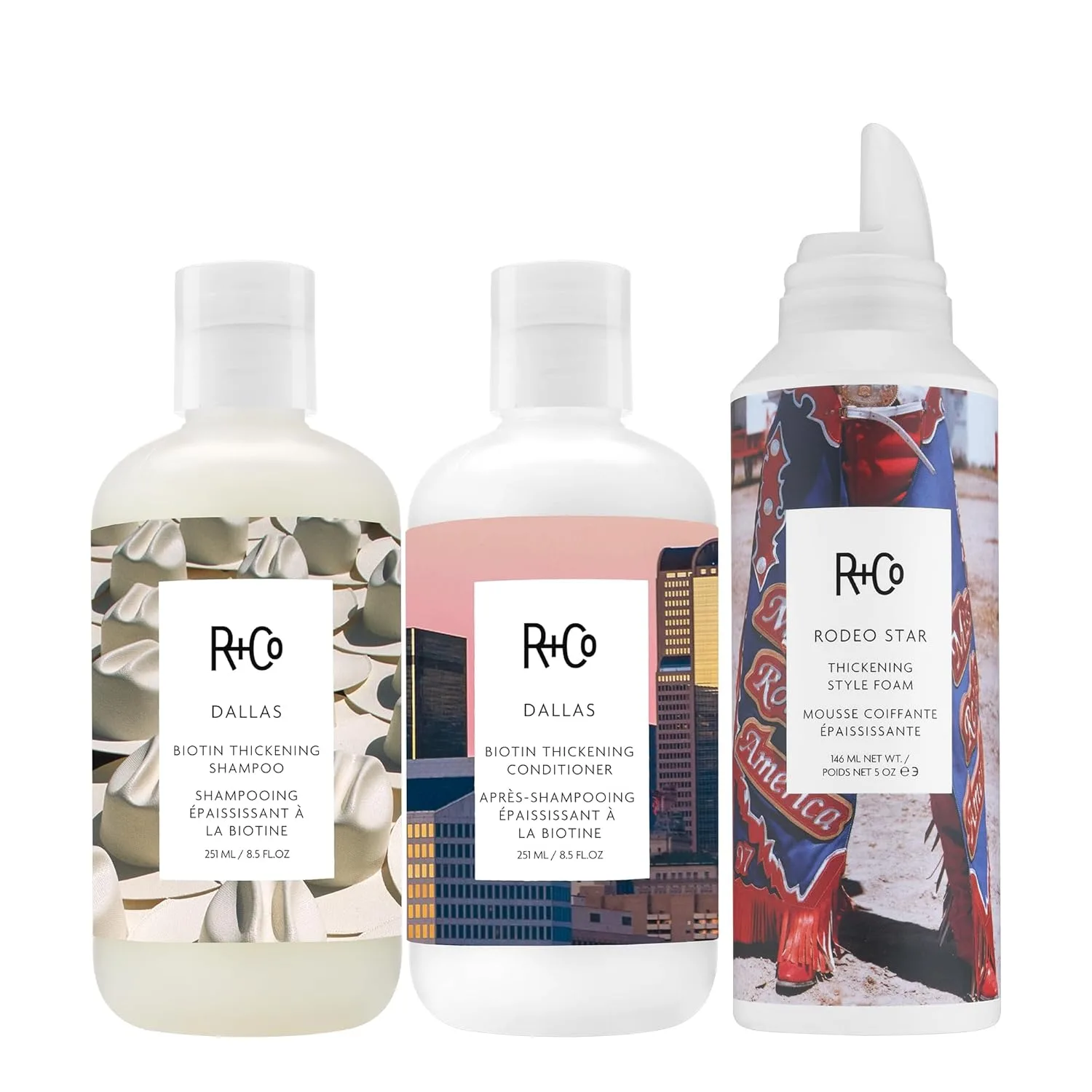 Шампунь R+Co Dallas Biotin Thickening Shampoo | Утолщает, питает и укрепляет | Веганский продукт, не тестируется на животных | 240 мл