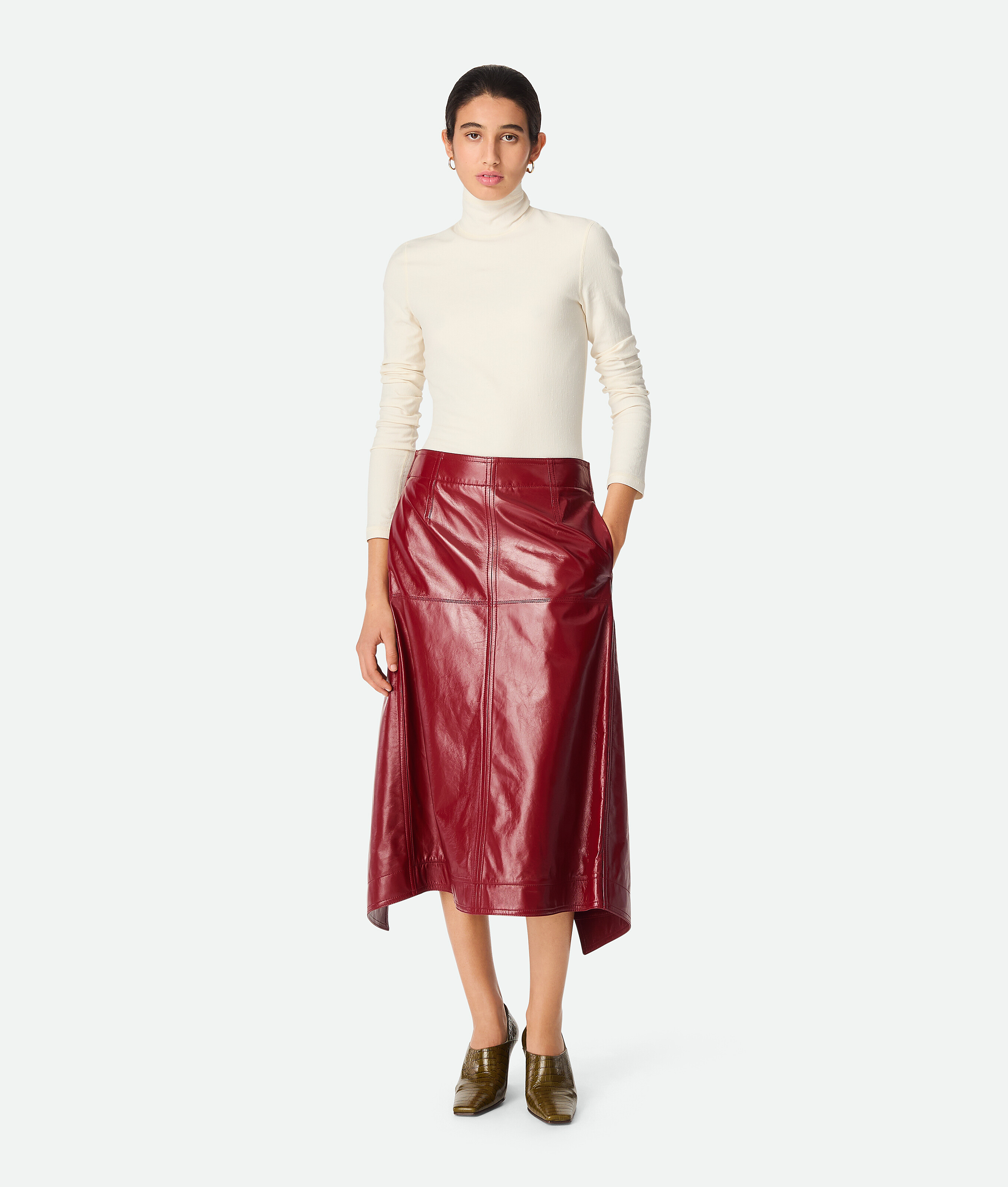 

Юбка из блестящей кожи Bottega Veneta