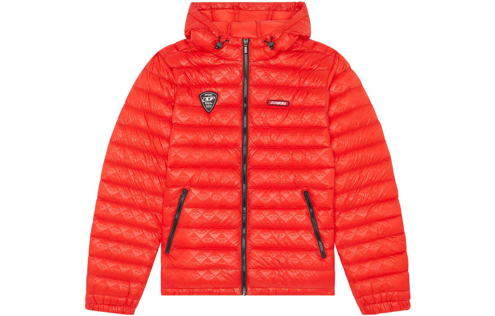 

Diesel Мужская пуховая куртка, красные, с капюшоном, утепленные, другие