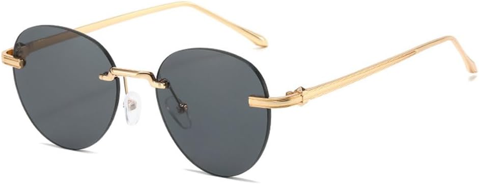 

Женские солнцезащитные очки LVTFCO без оправы, модные, простые, овальной формы, металлические, универсальные, для уличной фотографии, декоративные, с защитой от УФ-излучения UV400, 1