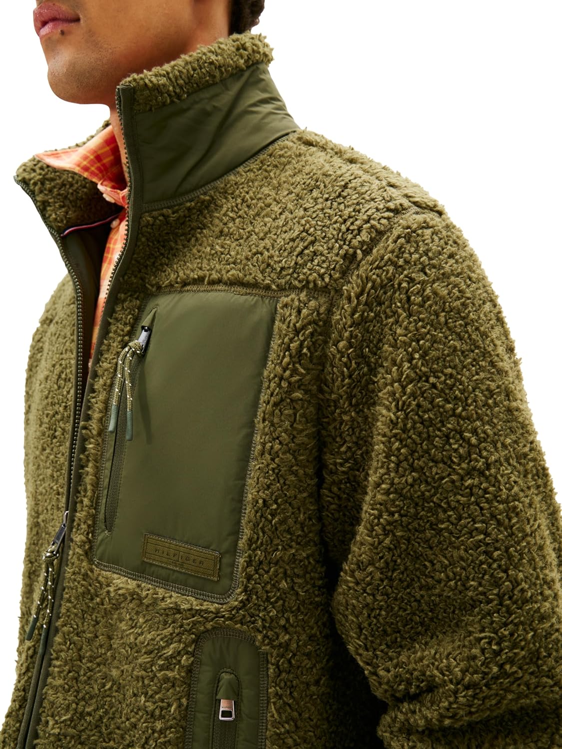 Мужская флисовая кофта Tommy Hilfiger Teddy на молнии с карманами, Huntsman Green — фото 2