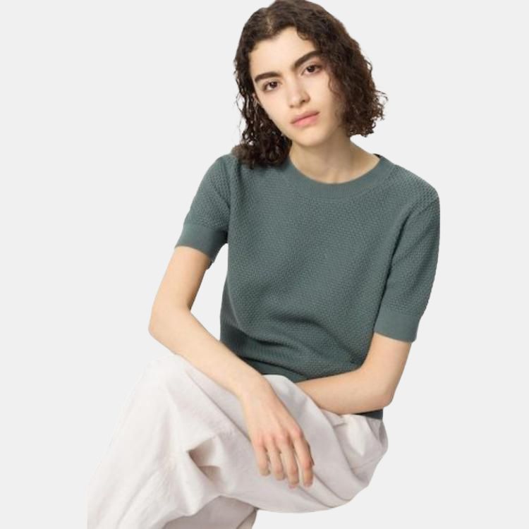 UNIQLO Футболка Comptoir Des Cotonniers Collaboration женская зеленая — фото 4