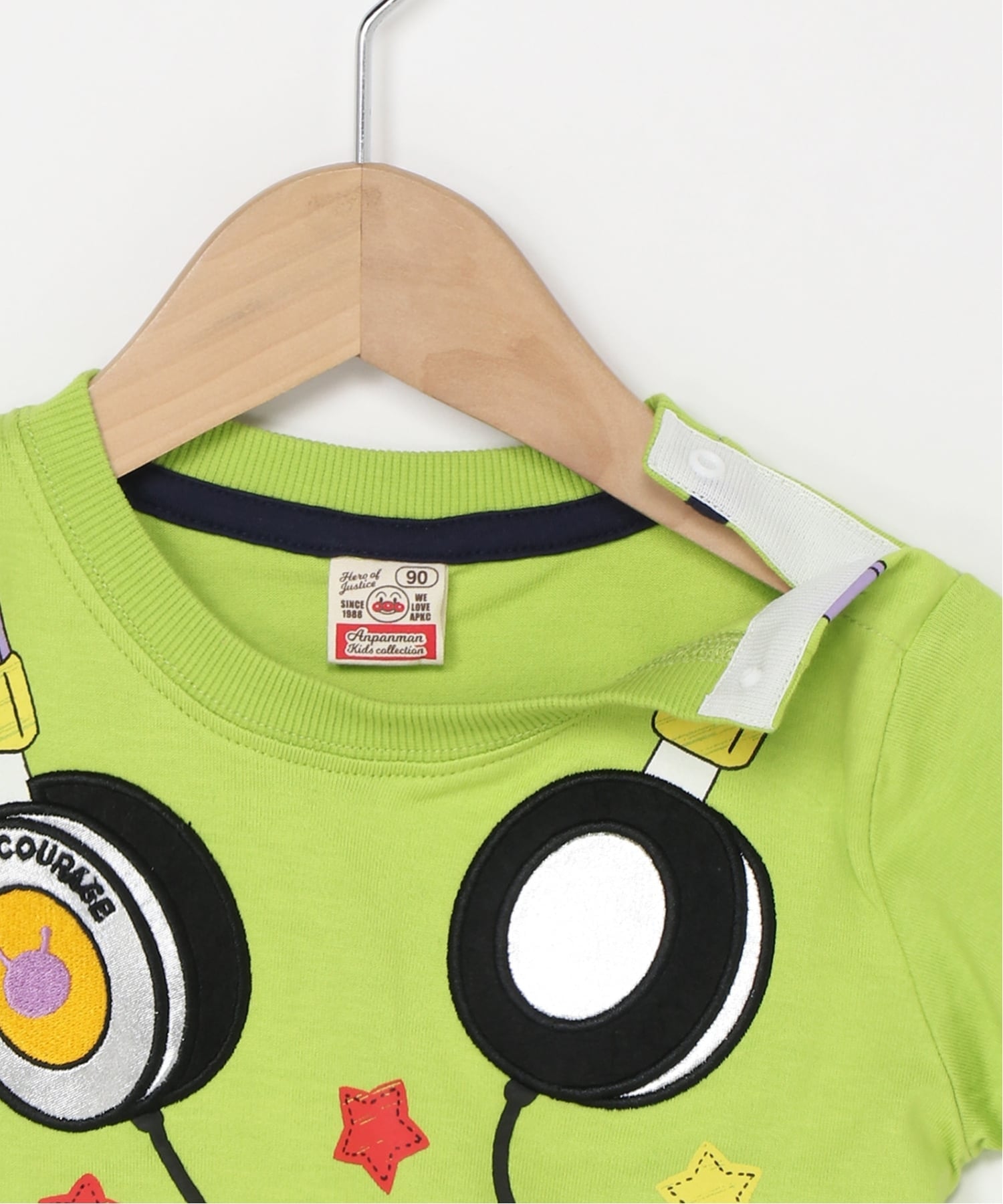 Детская коллекция ANPANMAN/(K) Футболка с коротким рукавом и аппликацией в виде наушников Anpanman Kids Collection, lime — фото 3