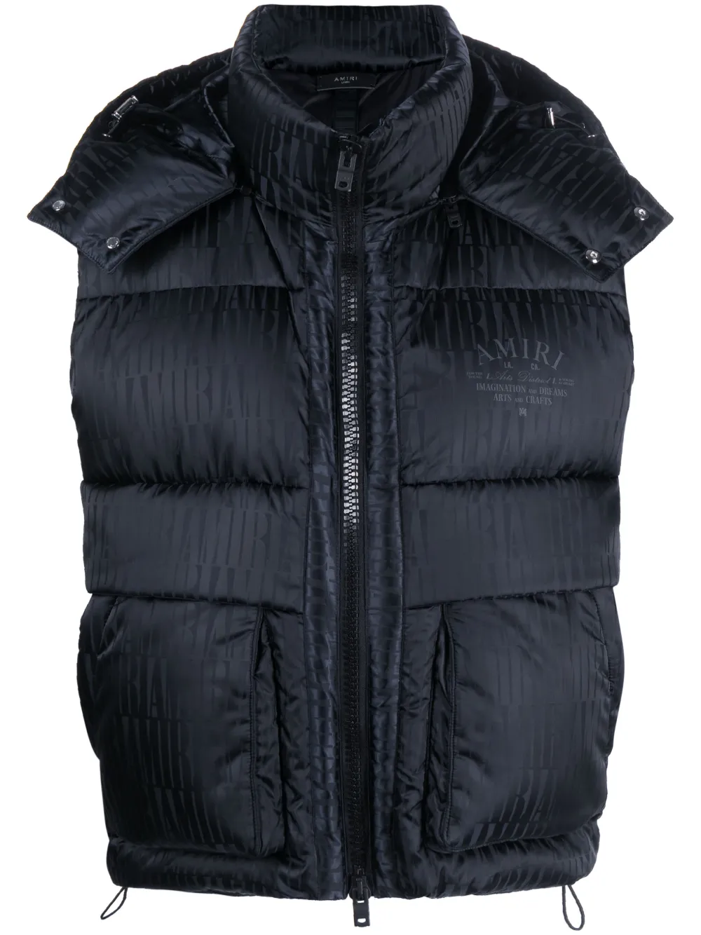 

Дутый жилет с логотипом AMIRI, черный