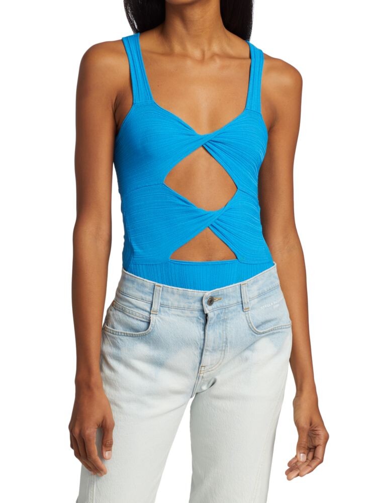 

Многослойное боди с вырезами Stella Mccartney, цвет Cerulean Blue
