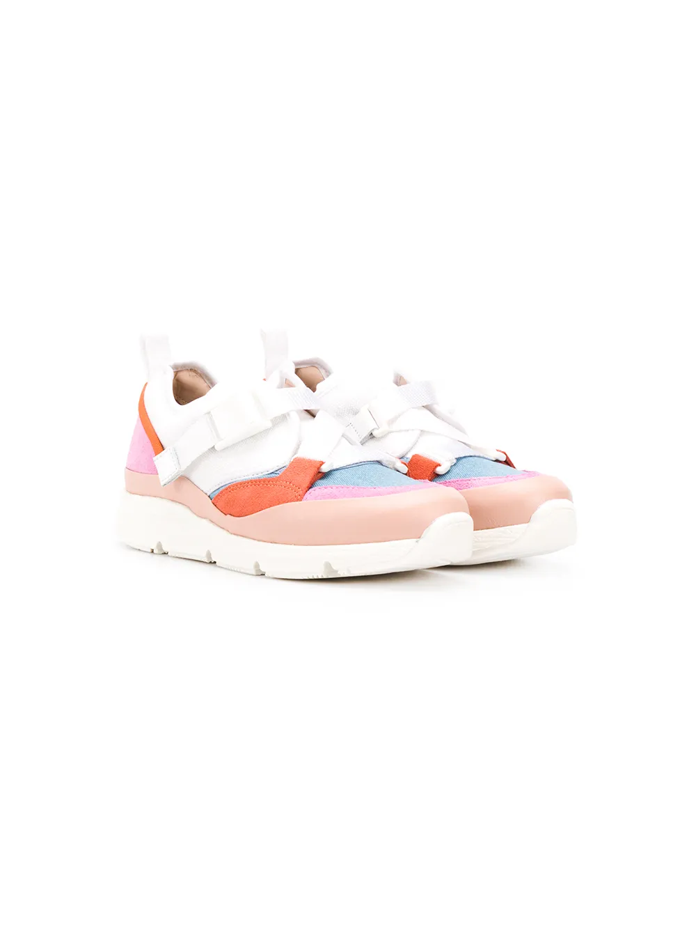 

Кроссовки с контрастными вставками Chloé Kids, белый