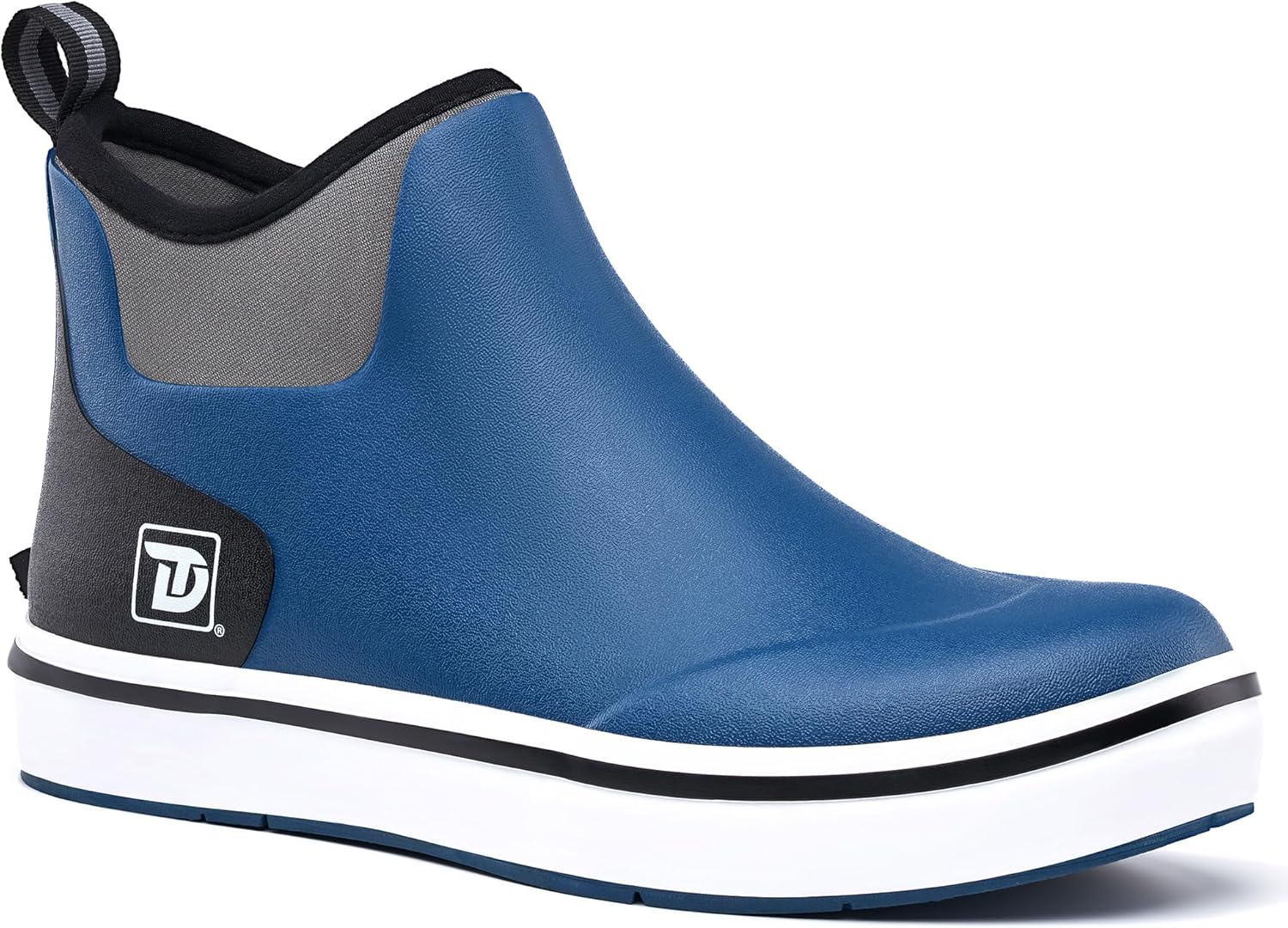 

Мужские ботинки Trudave Mens Deck, водонепроницаемые резиновые рыболовные дождевые ботинки, противоскользящие короткие ботинки до щиколотки для рыбалки и лодочных прогулок на открытом воздухе, размер 5-14, синий