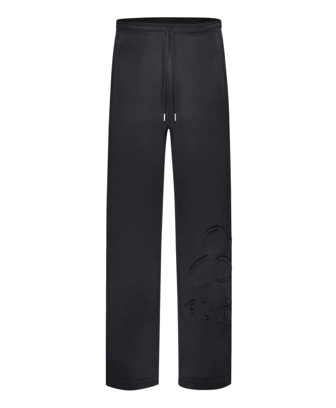 

Спортивные штаны с нашивками в виде черных цветков FlãNeur, черный