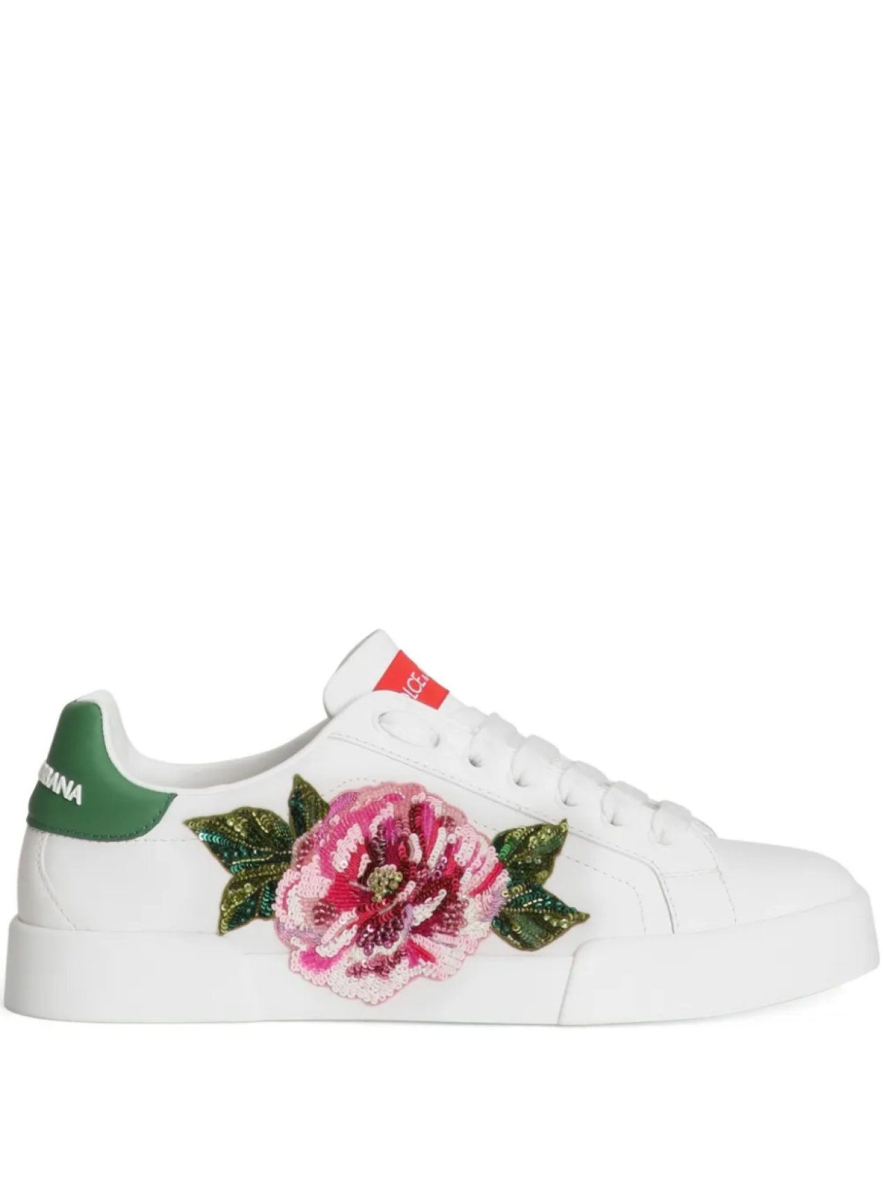 Кроссовки Dolce & Gabbana с цветочной аппликацией, белый
