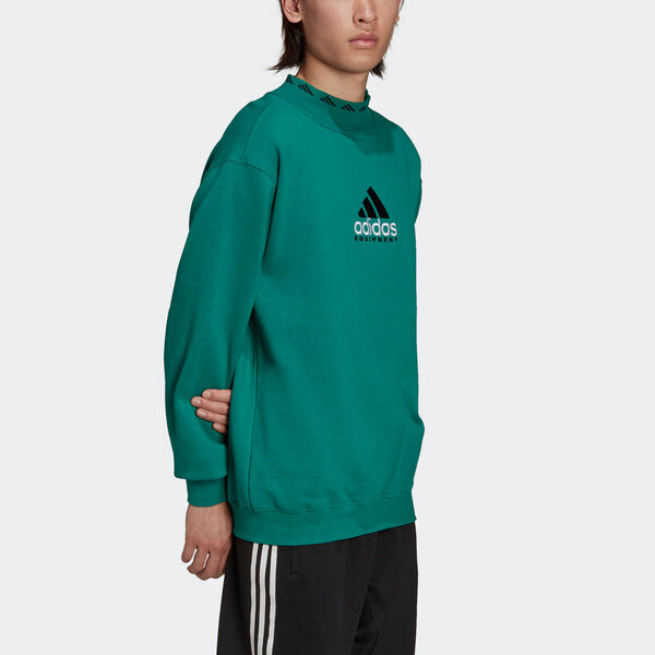 Толстовка Men's adidas originals Eqt Logo Embroidered Sports Round Neck Pullover Green, мультиколор — фото 4