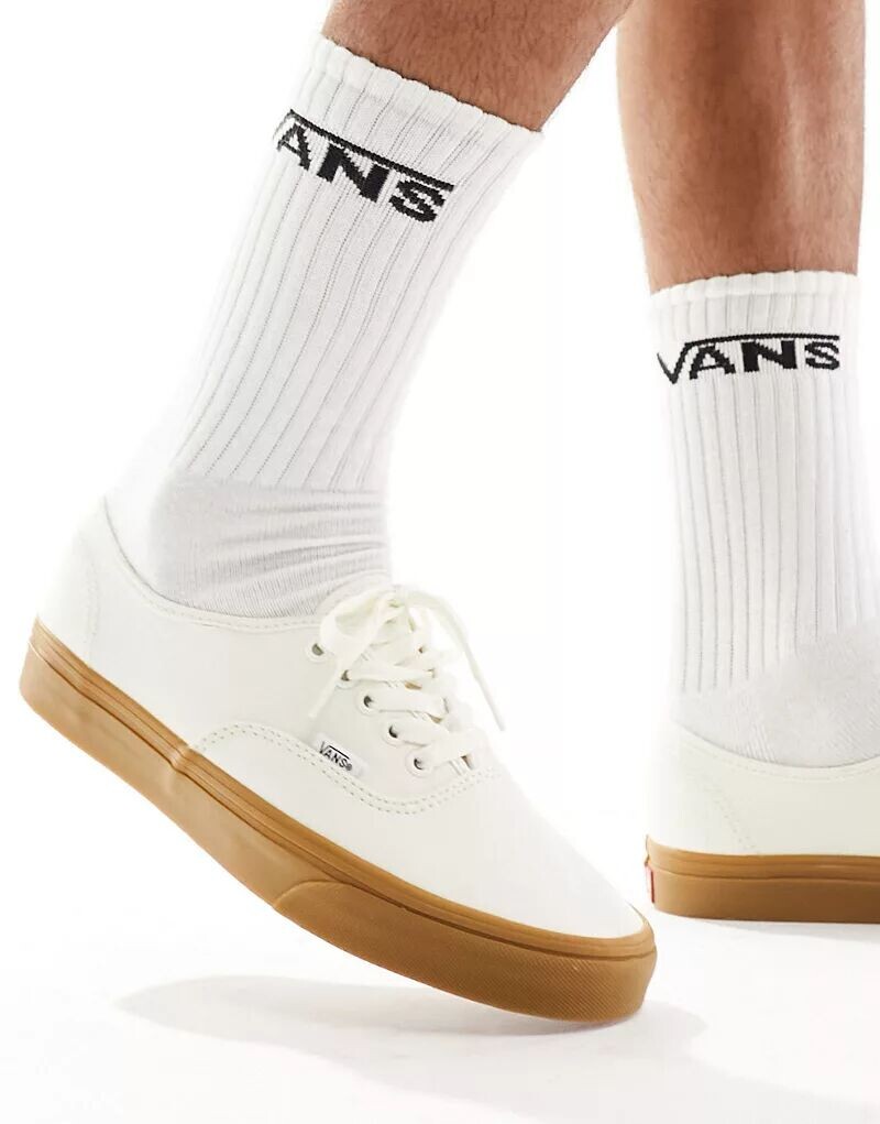 Белые кроссовки на резиновой подошве Vans Authentic — фото 4