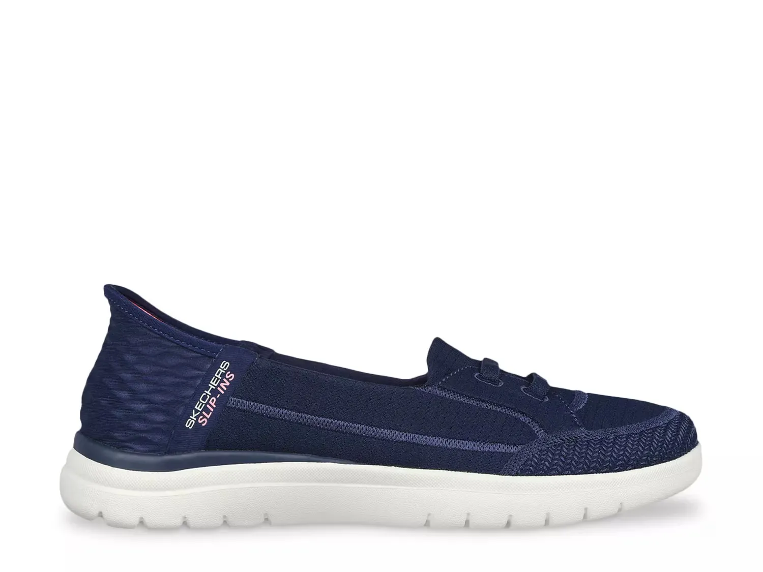 Hands Free Slip-Ins: On The Go Flex Top Notch Слипоны Sneaker - женские Skechers, Blue/White — фото 3