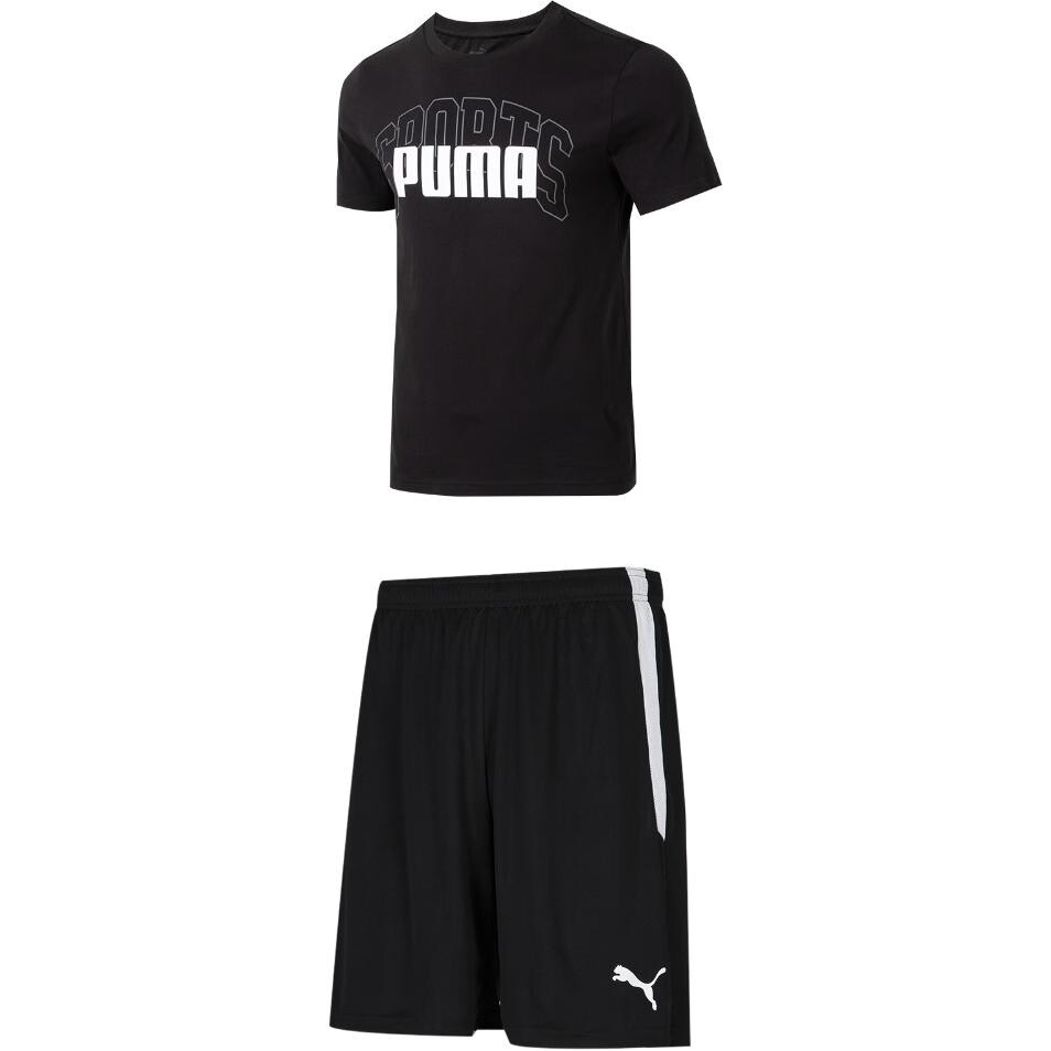 

Повседневный спортивный мужской спортивный костюм черный Puma, черный