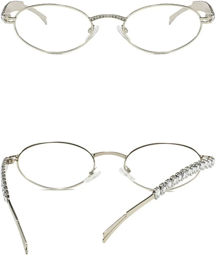 

Модные роскошные солнцезащитные очки с бриллиантами для женщин, винтажные солнцезащитные очки со стразами, стильные круглые очки для женщин TKKTLLT, Silver