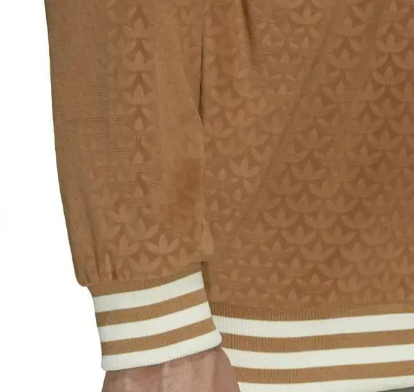 Толстовка adidas originals Funnel Velour, коричневый — фото 4