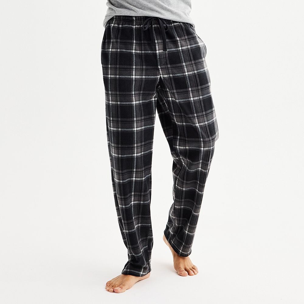 

Мужские пижамные брюки из микрофлиса Sonoma Goods For Life, цвет Think Plaid Mid Black