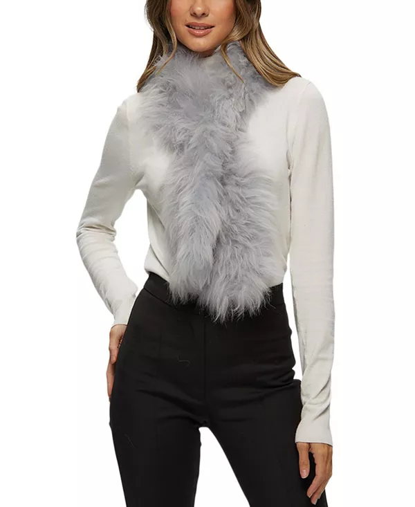 

Шарф из кашемировой козьей вязки, который можно надеть через голову. Gorski, серый