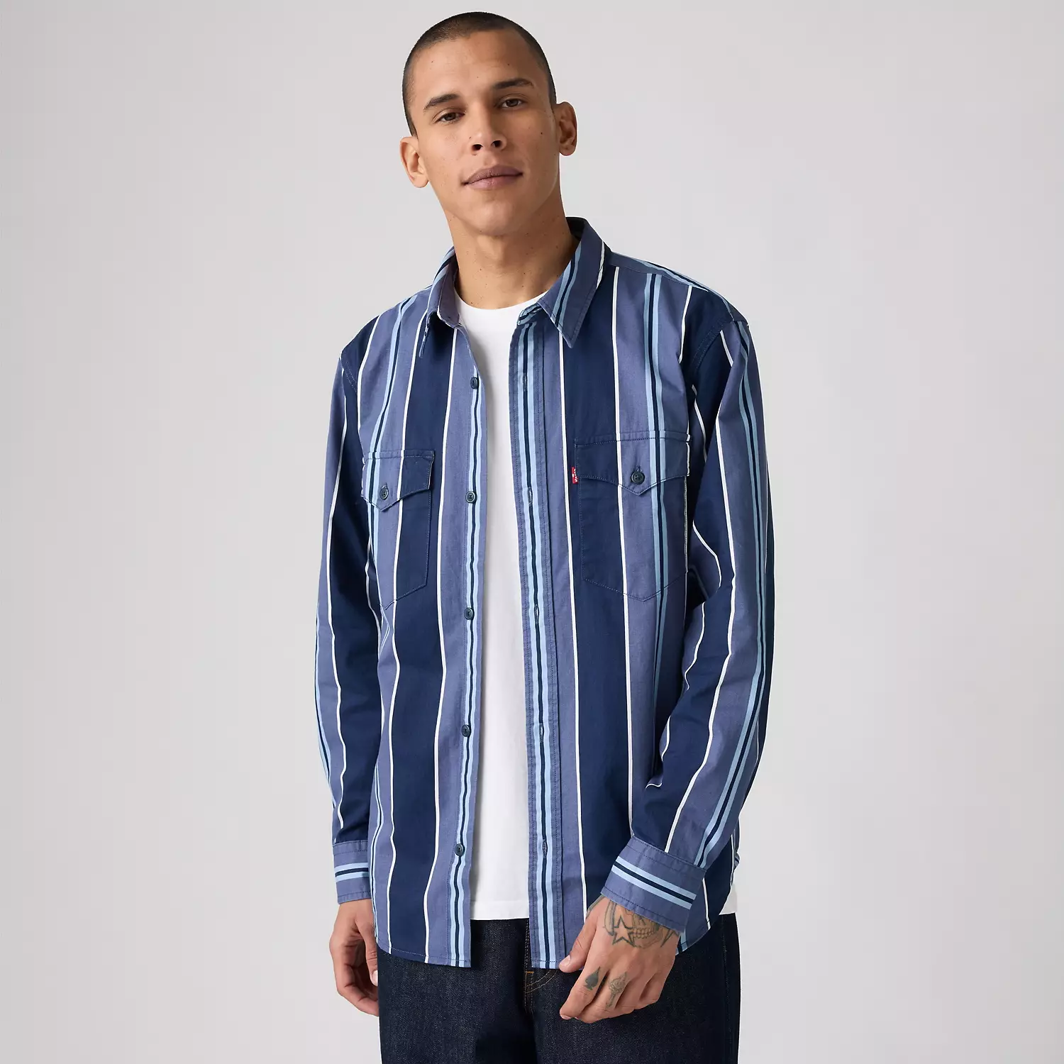 

Рубашка свободного кроя в стиле вестерн Levi's, синий